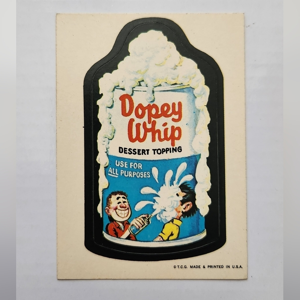 🍦 Vintage 1973 Wacky Packages Sticker - "Dopey Whip" Trading Card Collectible ✨